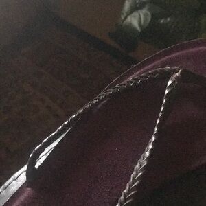 GAP Women's Purple Footbed Sandals with Dark Brown Braided Straps